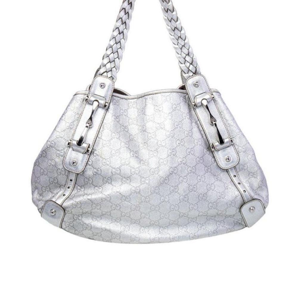 Pristine condition Guccissima Gucci Pelham horsebit hobo silver metalic